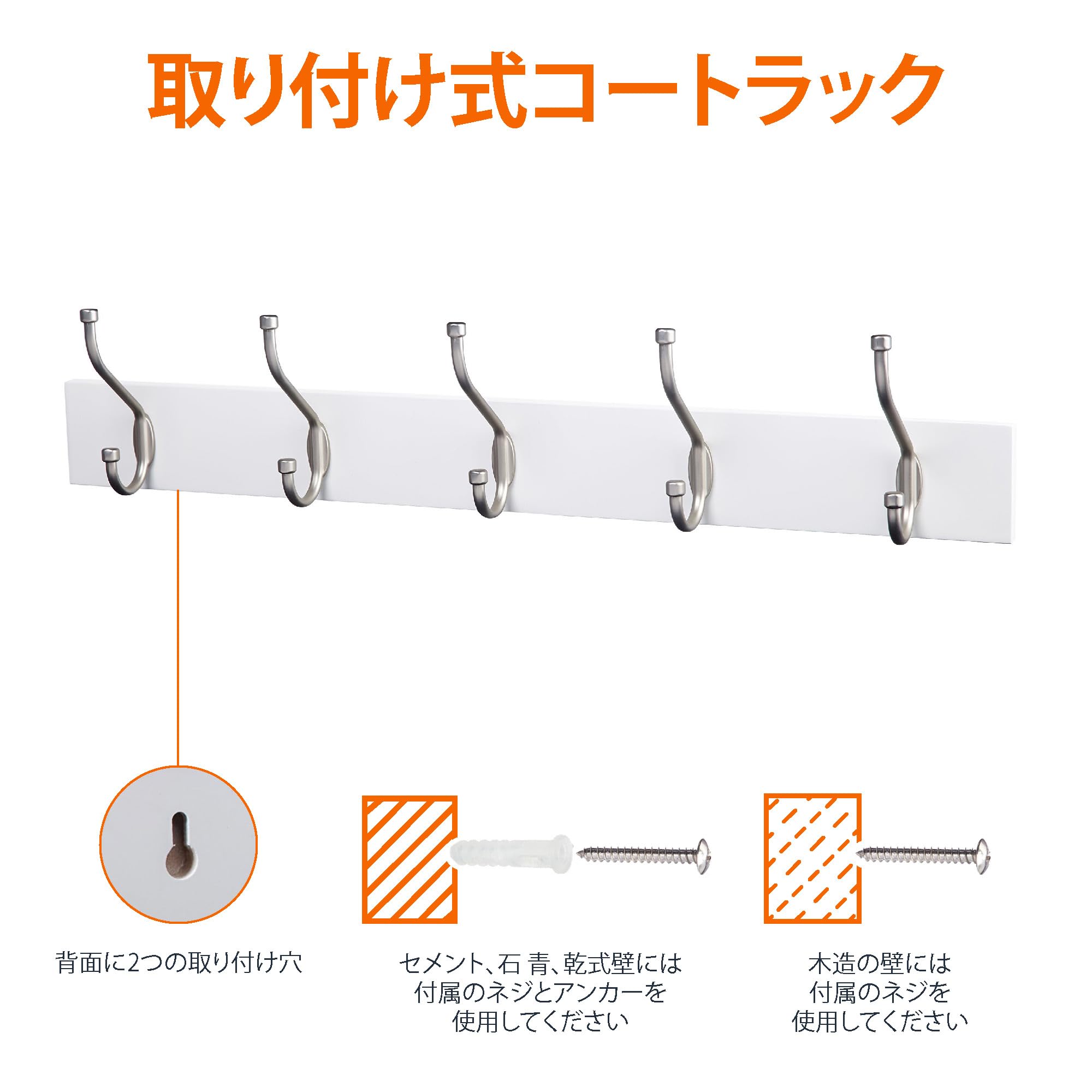 Amazon｜Amazonベーシック 壁掛けフック ウォールハンガー 壁